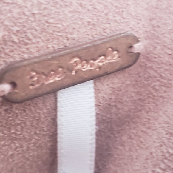 Free People Retro Love Pink Suede Shift Dress V Neck Sleeveless Pockets Medium - Picture 9 of 10